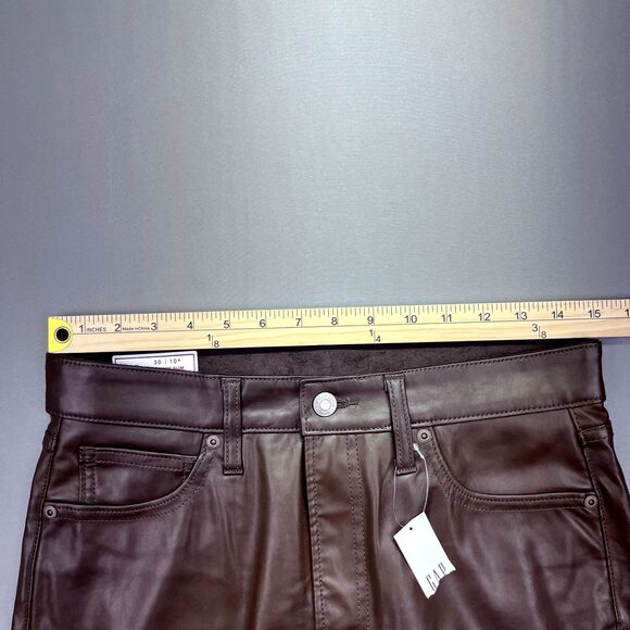 GAP faux leather Skinny Pants - Dark Brown - cropped - Picture 7 of 13